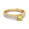 Lemon Quartz Double Pave Band Ring - 925 Sterling Silver Gold Vermeil