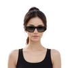 Balenciaga Stylish Cat Eye Oval Sunglasses Women sunglasses Black Gold BB-0095S-001