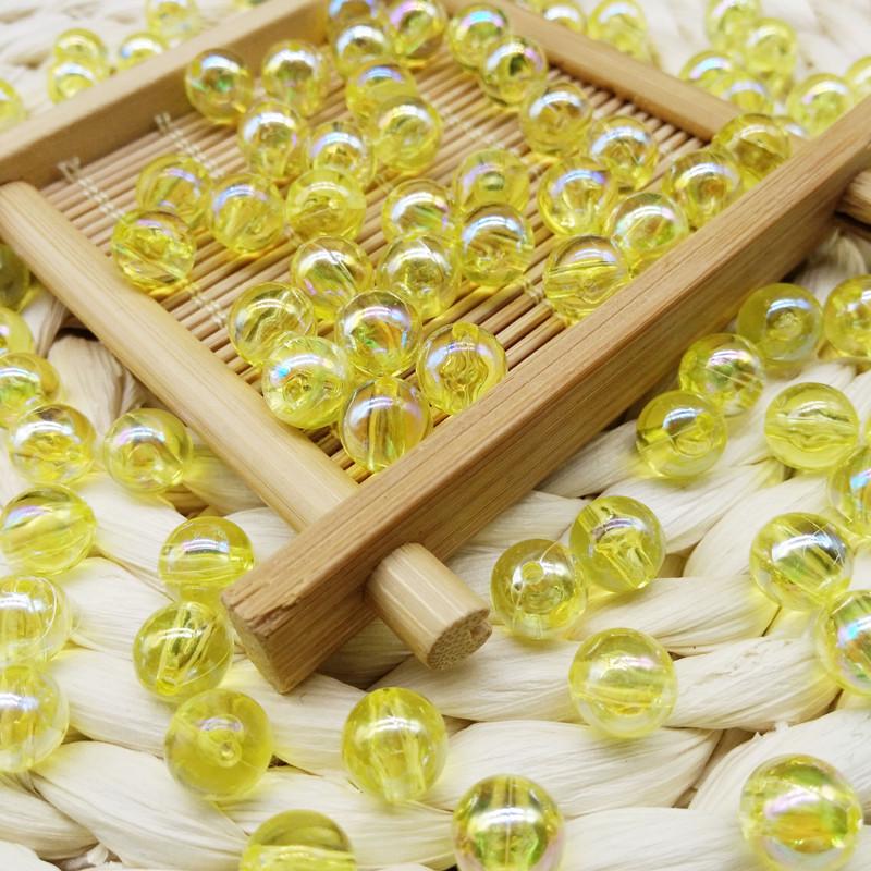 8mm Electroplated Colorful Acrylic Beads for DIY Jewelry & Beading 6mm