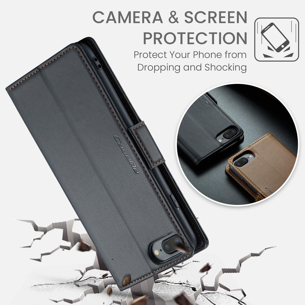 CaseMe Wallet Case for iPhone XS Max XR 8/7/6 Plus SE 2022 Magnetic Credit Card Holder Premium PU Leather Flip Case Cover