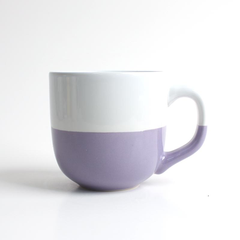 

1pc Premium Quality White & Purple Glossy Glazed Ceramic Mug for Coffee & Tea Hot Sale Stylish Mugs Perfect for Gifts 301-400ml світло-фіолетового кольору