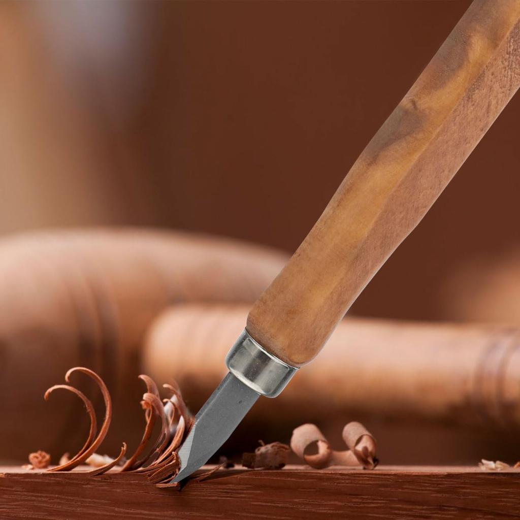 DOITOOL 5 Pcs Wood Carving Knives Kit, Dual Double Bevel Marking Woodworking, Wood Whittling Knives Woodworking Scribe Tool, Wood Carving Tools for