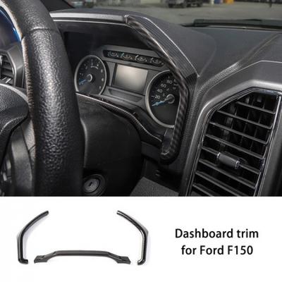 Zestaw 3 sztuk wewnętrznych listew ozdobnych osłon na panel wskaźników do Ford F150 2015+ Włókno węglowe