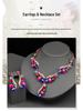 Luxury European & American Teardrop Gemstone Jewelry Set: Necklace and Earrings for Evening Banquets