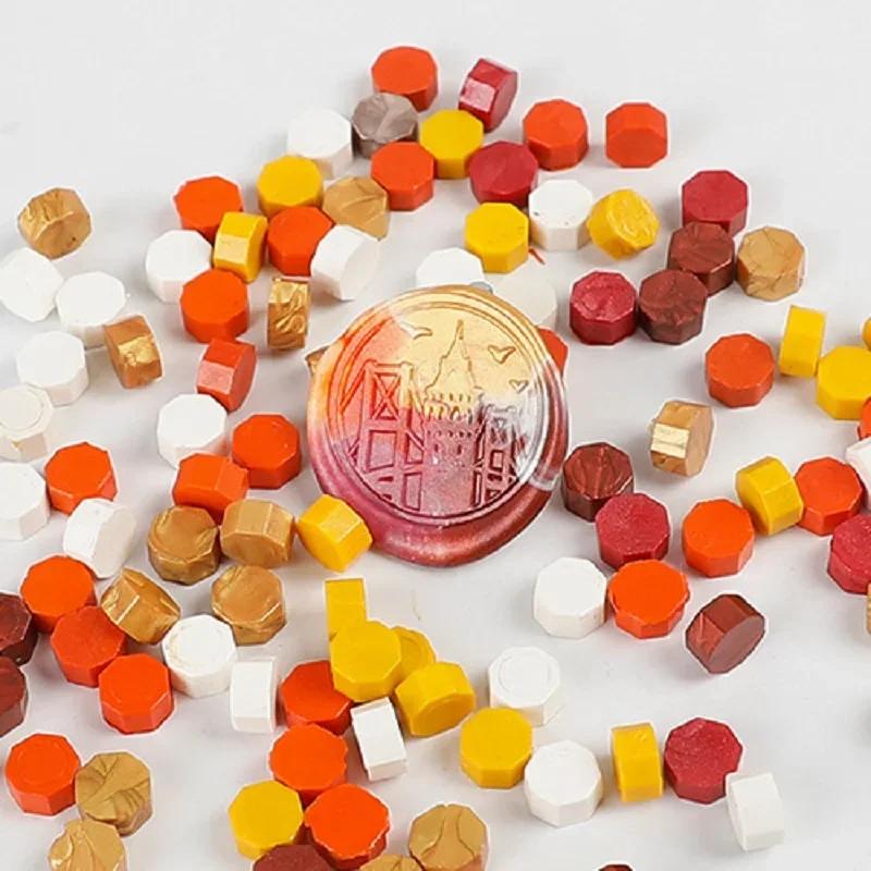 100 Stück Wachsdruckperlen Wachslack für Siegel Lacksiegelstempel für Kartenherstellung Retro Wachssiegel zum Versiegeln von Stempeln Gold Hochzeit Geburtstag
