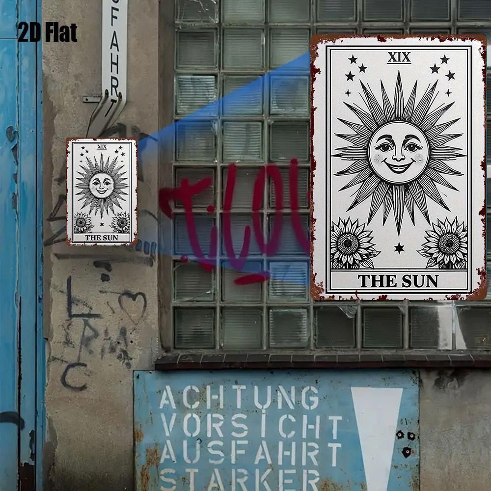Vintage Sun Moon Boho Metal Wall Art 20x30cm Home Decor Tin Sign