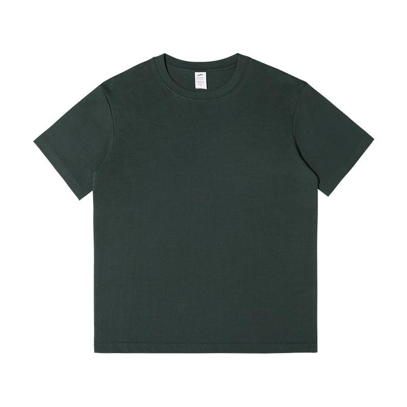 Sommer Einfarbig 230G Schwergewicht Baumwolle Basis T-Shirt Weiß für Herren Lässig All-Match Rundhals Mikro überschnittene Schultern Kurzarm T-Shirt für Damen
