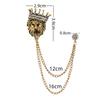 Fashion Metal Rhinestone Brooch for Women and Men Tasse Animal Lapel Pins Eagle Deer Wings Design Collar Pin Jewelry Gifts