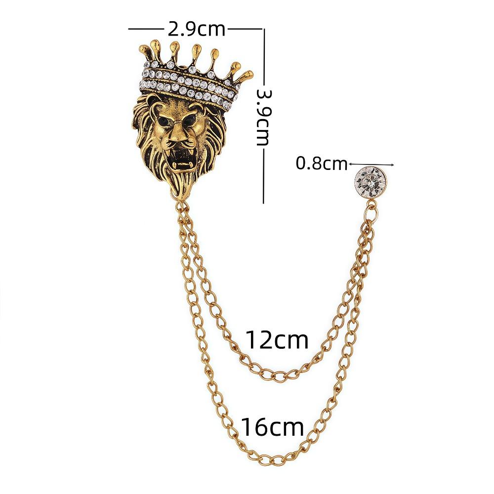 Fashion Metal Rhinestone Brooch for Women and Men Tasse Animal Lapel Pins Eagle Deer Wings Design Collar Pin Jewelry Gifts