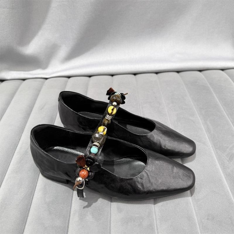 Scarpe Basse Singole Punta Quadrata Bocca Bassa Tacco Basso Moda Autunno Nuove Cinturino Metallico a Scorrimento Suola Morbida Antiscivolo Scarpe Basse