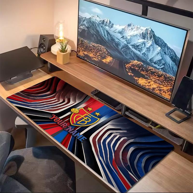 Custom Name FC Basel Print Cushion Non-slip Laptop Tablet Big Mousepad XXL Mat Mini PC Playmat With Lock edge