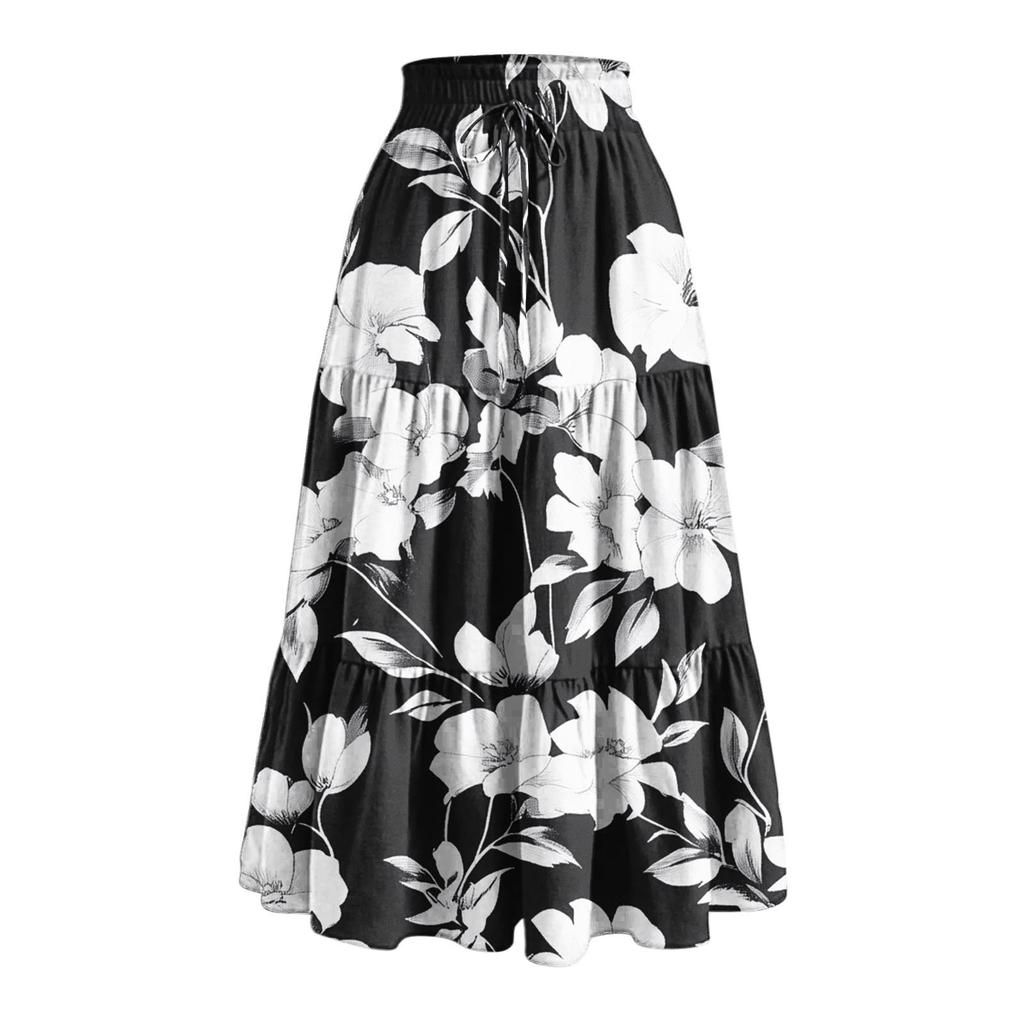 Women's Printed Loose A-line Long Skirt