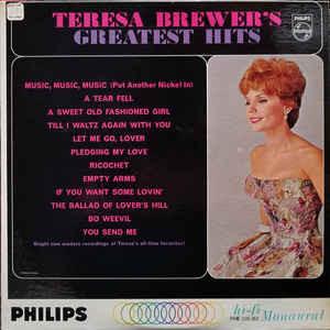 

LP Record TERESA BREWER - Teresa Brewer s Greatest Hits PHM200062 Philips 1962 US Classical Used