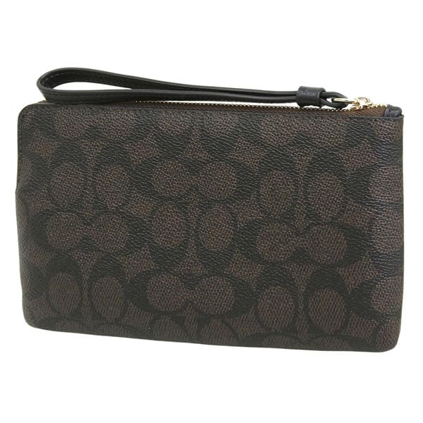 [COACH] [Coach] Women's Outlet Brand Coated Canvas Pouch, Brown, Large Corner Zip Wristlet, Signature Canvas LRG CRN ZP SIG CNVS CZ277IMXAQ [Parallel