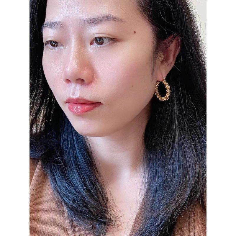 Accessible Luxury Fashion Exaggerated Broken Gold Hoop Elegant Earrings
