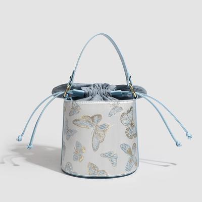 Niche Bag Women's New Fashion Embroidery Bucket Bag Simple Texture Crossbody Armpit Bag