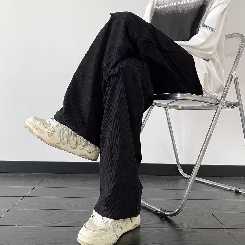 Overalls Men's Trendy Brand Spring and Autumn New Loose Straight Corduroy Casual Sweatpants
