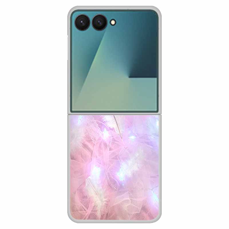 For Samsung Z Flip7 Flowers Case Transparent Hard PC Plastic Cover Shockproof Coque for Funda Samsung Galaxy Z Flip 7 5G Zflip7