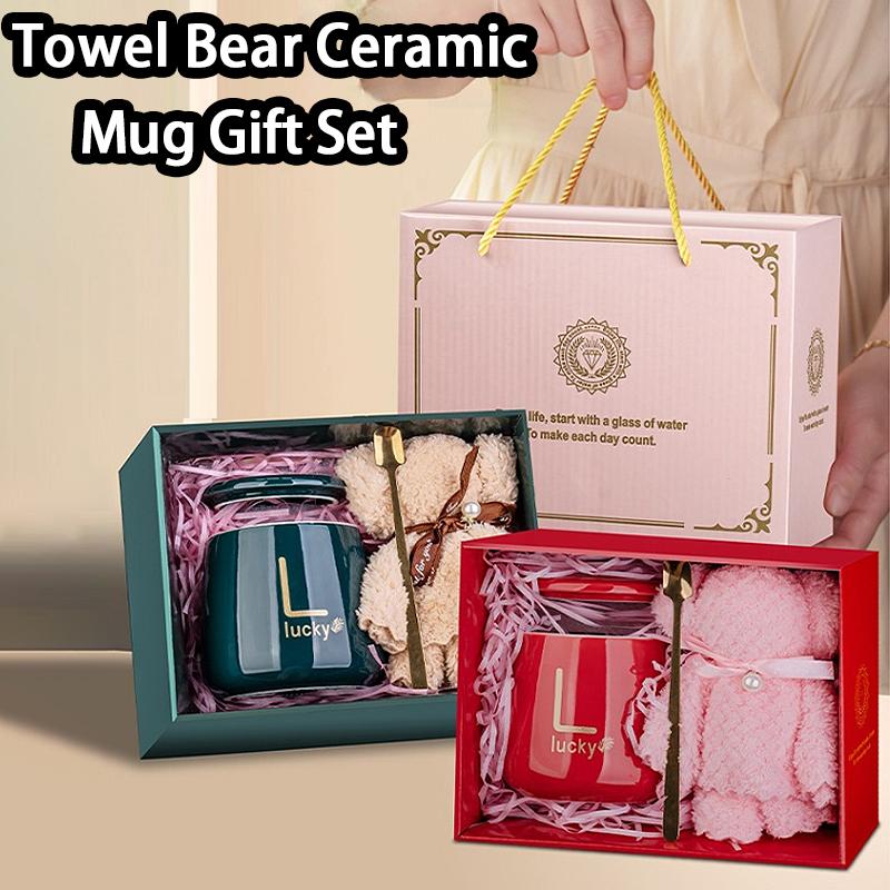 400 ml Keramiktasse Geschenkset – Handliche Kaffee-/Teetasse mit Henkel & Löffel in Geschenkbox