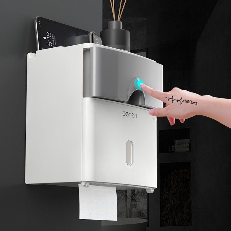Toilet tissue box waterproof punch-free toilet paper toilet paper rack toilet wall-mounted paper box paper roll