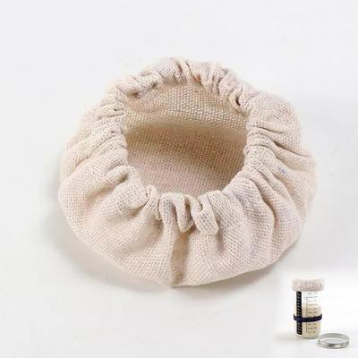 Copertura in stoffa per barattolo di lievito madre, in tessuto non sbiancato, riutilizzabile, con elastico, per ciotola alimentare biologica, per cucina di casa