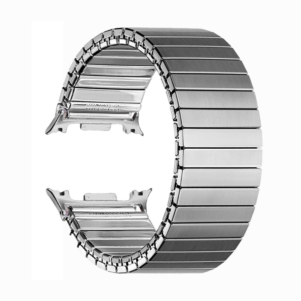 Stahl Elastisches Armband Metall Dehnbares Uhrenarmband für Samsung Galaxy Watch 8 Classic 46mm Band für Galaxy Watch 8 44mm 40mm Armband Watch 8 40mm44mm46mm&XS(about 127mm) silber