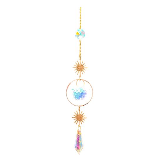 Pegador de Sol de Cristais Coloridos, Pegador de Sol Pendurado com Corrente, Ornamento de Sino de Vento com Bolas de Cristal para Janela Casa Jardim Dia de Natal Festa Casamento