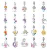 925 Sterling Silver Fashion Charms DIY Women's Bracelet Jewelry Accessories Explosive Daisy Sunflower Tulip Beads Zircon Pendant