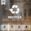 10 Pack Recycle and Trash Square Stickers 6 × 6 Inches White Vinyl Transparent Recycling Bin Decals Self Adhesive Waterproof UV Resistant Sign for
