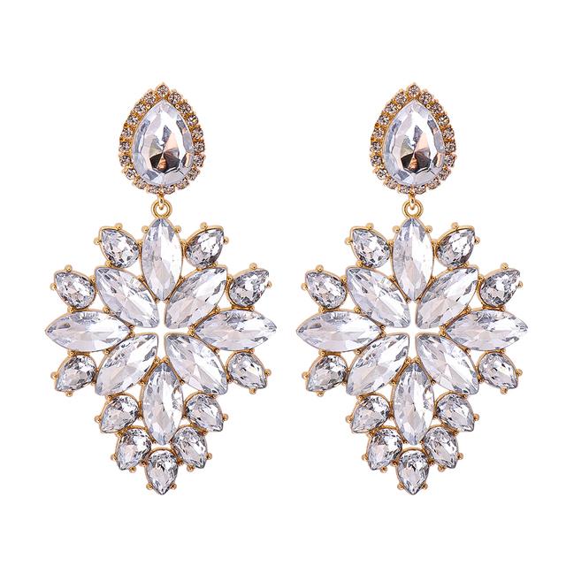 2022 New Products 16 Colors New Rhinestones Jewelry Statement Earrings Big Glass Drop Earrings for Women Fashion Accessories