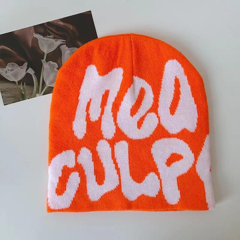 European and American Trendy Letter Jacquard Beanie - Cross-Border Hot-Selling Pullover Knit Hat
