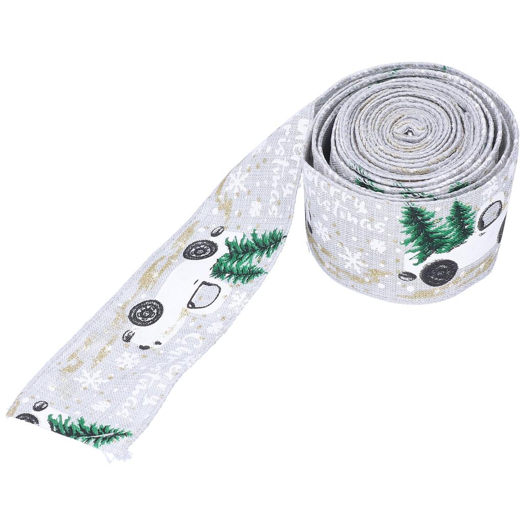 6 Yards Christmas Ribbon Cute Patterns Attractive Design 2 Colors Beautiful Practical   Wrapping Ribbon for Decoration