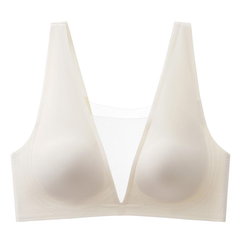 Deep V Women s Bra: Enhances Bust, Anti-Sag, Side Boob Control, Seamless Design, Adjustable Back
