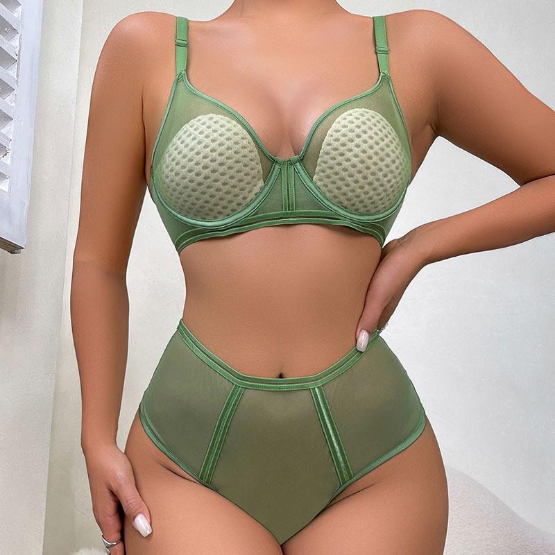 

Сексуальное нижнее белье ультратонкая сетка сэндвич мягкий стальной косточкой большой размер нижнее белье большая грудь маленькая грудь бюстгальтер чашка 85D светло-зеленый