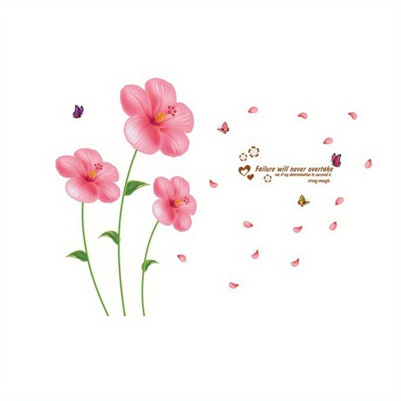 Removable Wall Stickers, Romantic Flowers, Living Room, Bedroom, Home Decor, Murals