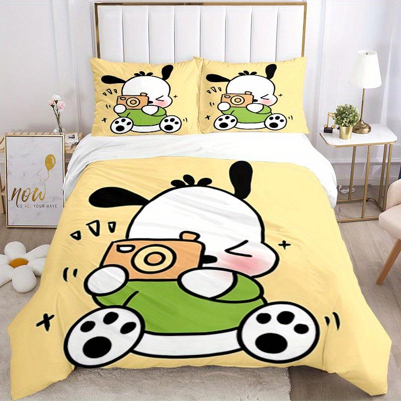 

3pcs Pochacco Breathable Polyester Bedding Set Soft Duvet Cover and 2 Pillowcases,Suitable for All Seasons, 082621b 135x200cm