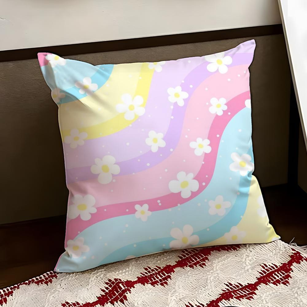 Colorful Daisies Cushion Cover Reversible Soft Durable Pillow Cover Home  Car MultiScene Use for Daily Comfort