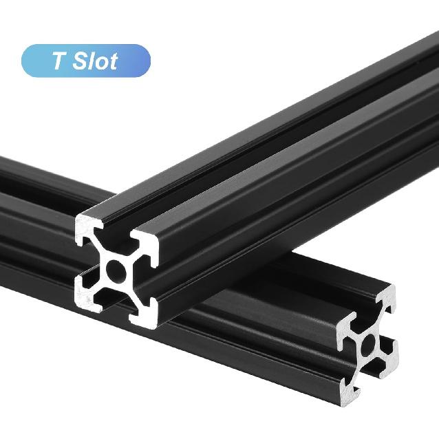 MECCANIXITY 2020 T Slot Aluminum Extrusion 100mm(3.9 Inch) Black European Standard Anodized Linear Rail for 3D Printer Laser Engraving Machine 10 Pcs