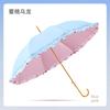 New 8-bone straight rod color glue fabric sunscreen sunshade lace umbrella high-grade light luxury sun umbrella advertising long-handled umbrella
