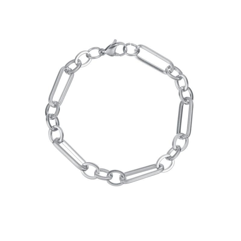 Cuban Link Stainless Steel Vintage Ins Style Bracelet - Figaro Blade Chain