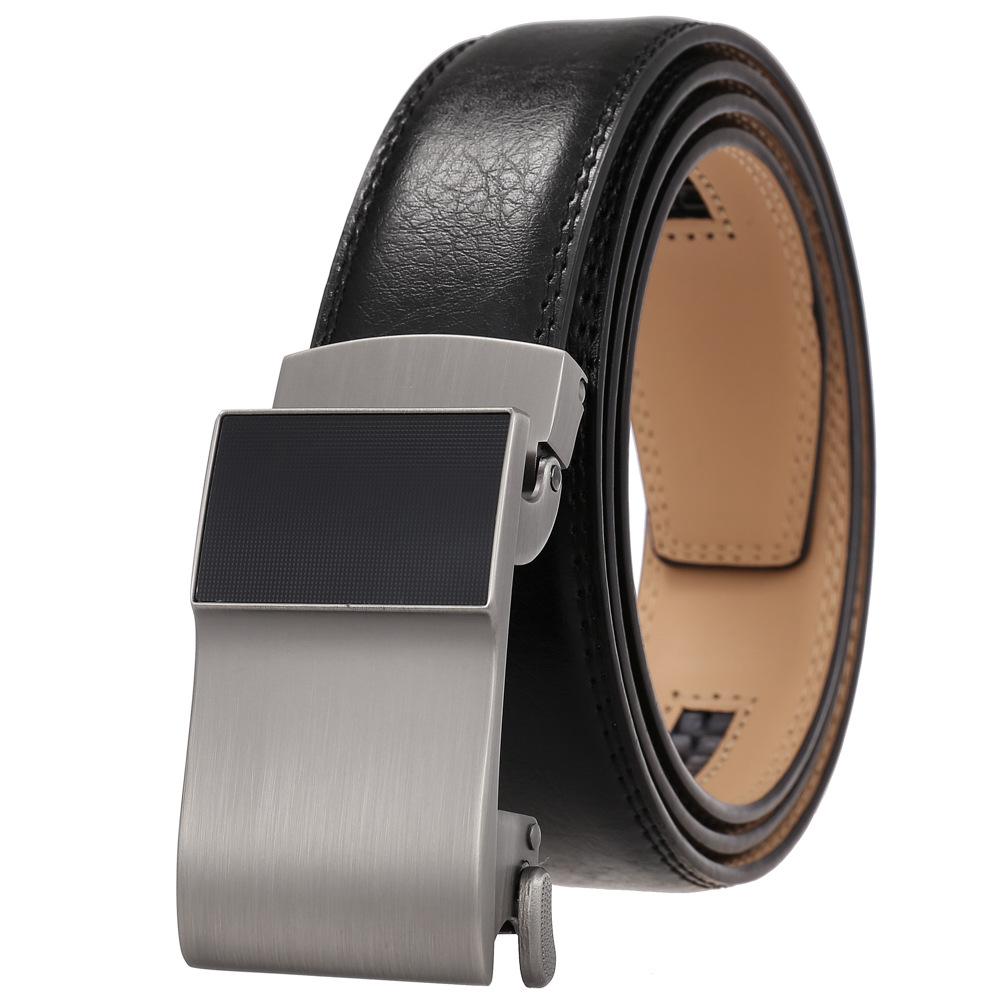 Men'S Clothing Accessories Casual Belt, Alloy Automatic Buckle Two-Layer Cowhide Belt Ly36-24974-1