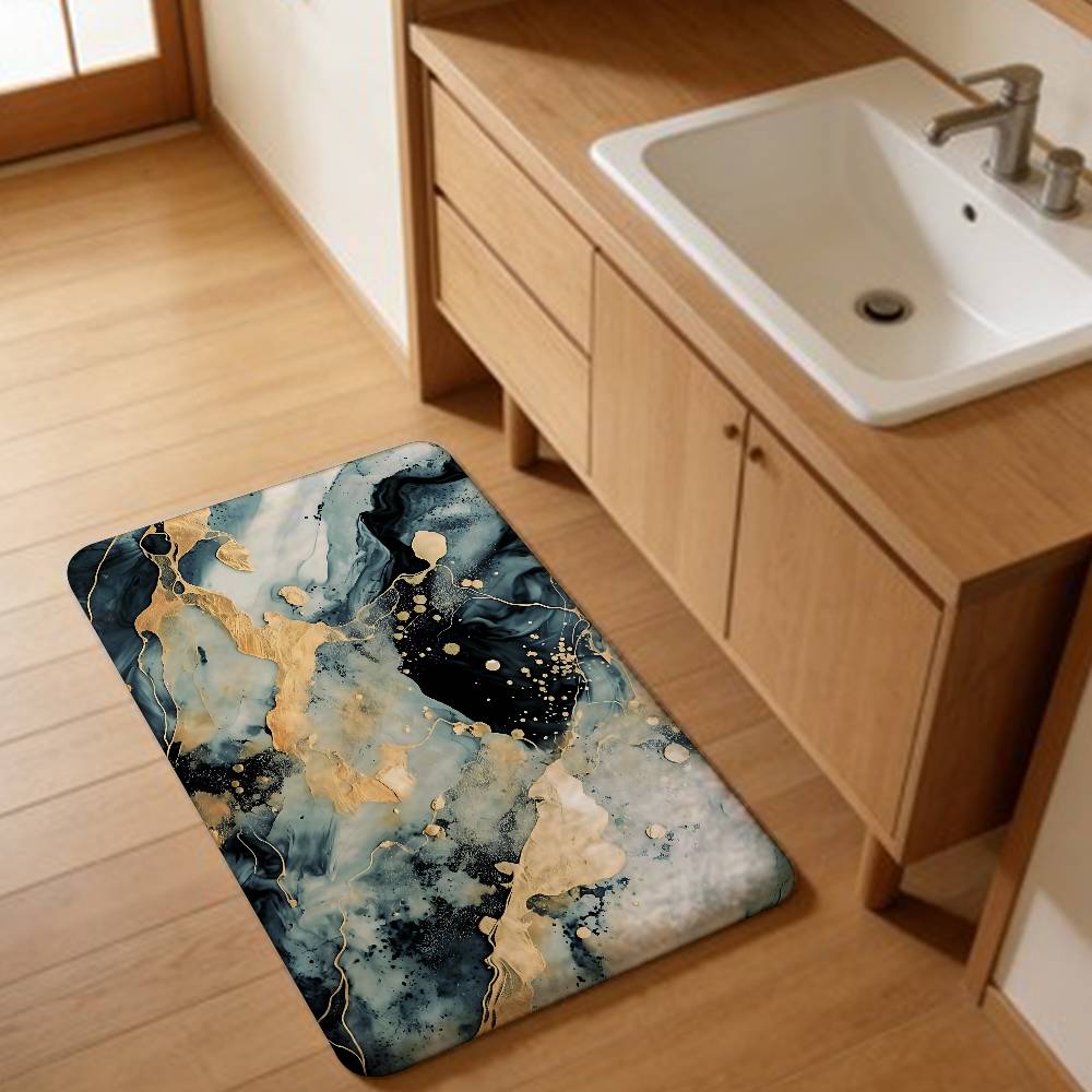 Fashion Marble Bathroom Mat Retro Multiple Choice Living Room Kitchen Rug Non-Slip Bedside Mats