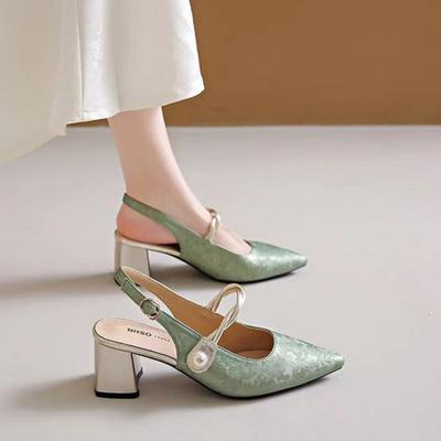 Con gonna, temperamento di alta classe, tacchi alti, nuove scarpe cinesi, borsa nuova stile fata francese primavera ed estate sandali alla moda
