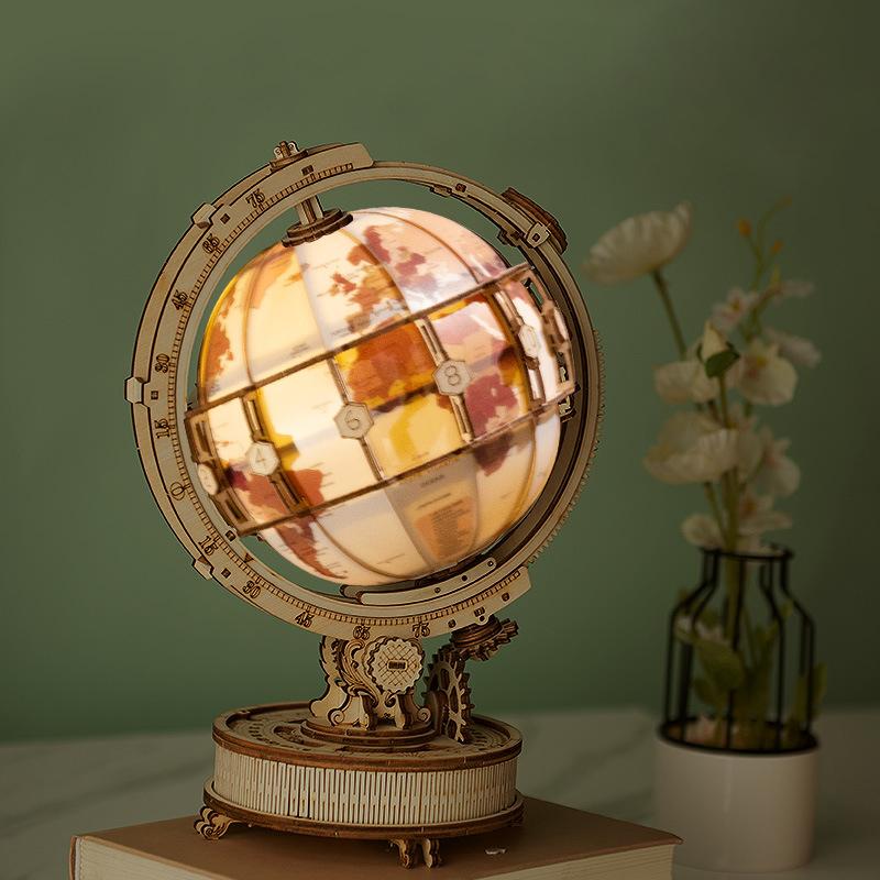 

Adult 3D Wooden Earth Puzzle Set With Stand Globe Model Set Home Decoration 28.5*20.5*16.5cm