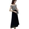 Chiffon Wide-Leg Pleated High-Waist Slimming Loose Fit Nine-Point Skirt Pants for Women