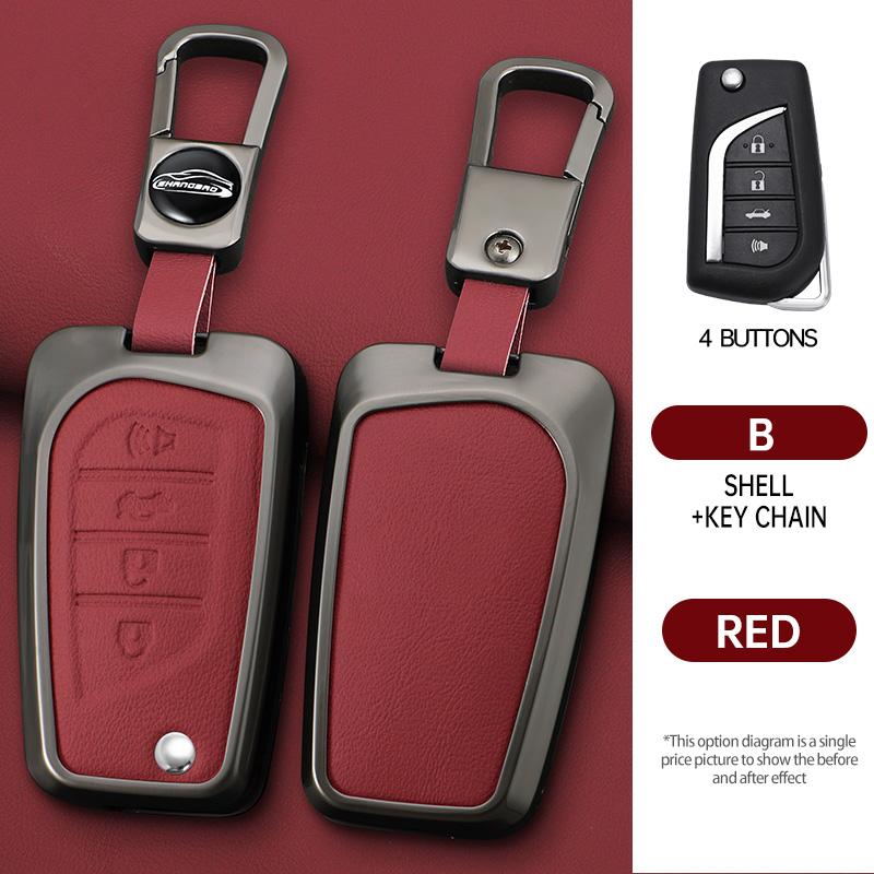 2/3/4 Button Zinc Alloy Car Key Cover Case Auto Shell Holder Protector Fob For Toyota Aygo Yaris Highlander Camry Rav4 Keychain