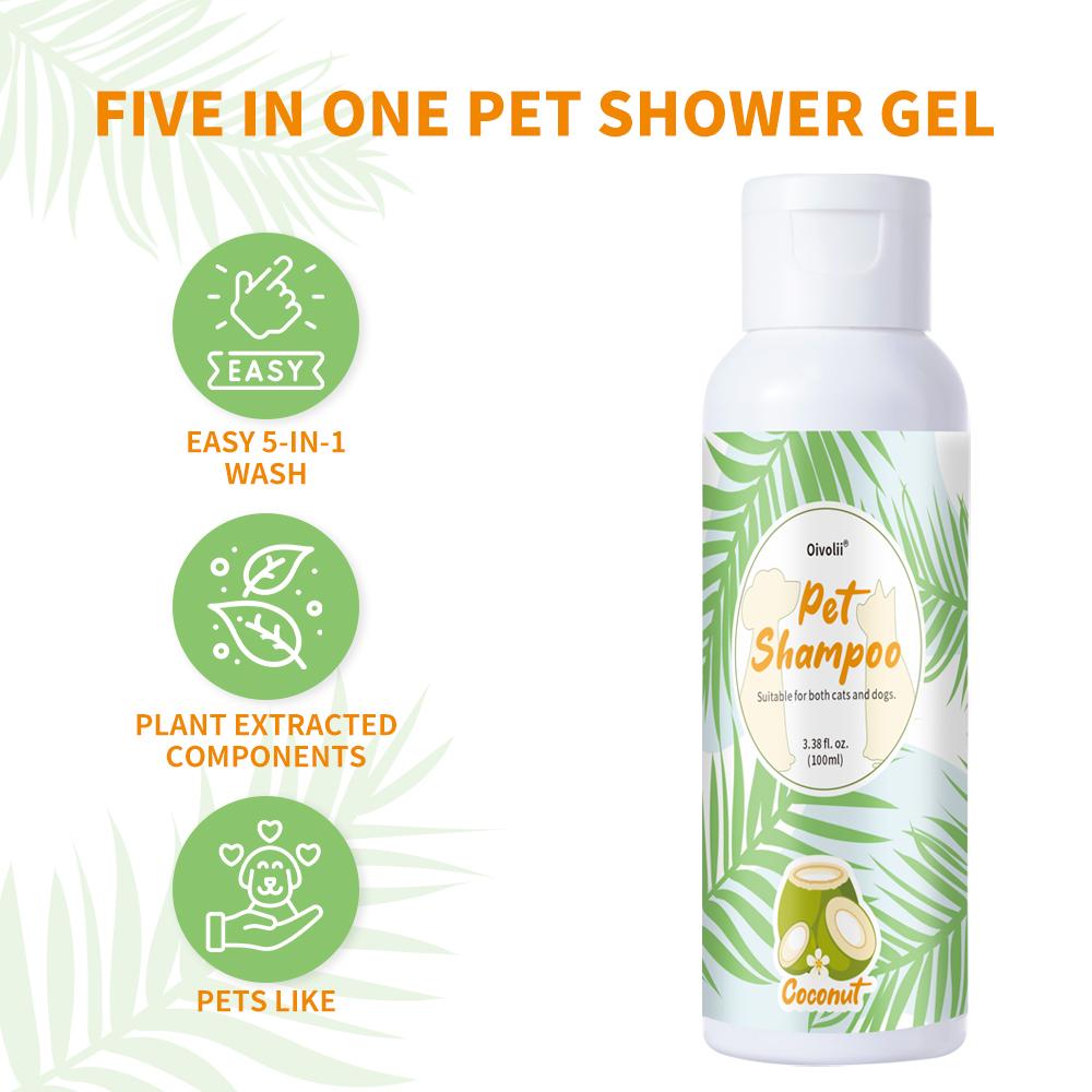 Natural Coconut Oil Pet Shampoo Gentle Cleansing Nourishing Soft Shiny Fluffy Coat for Dogs Cats All Breeds Daily Grooming Care