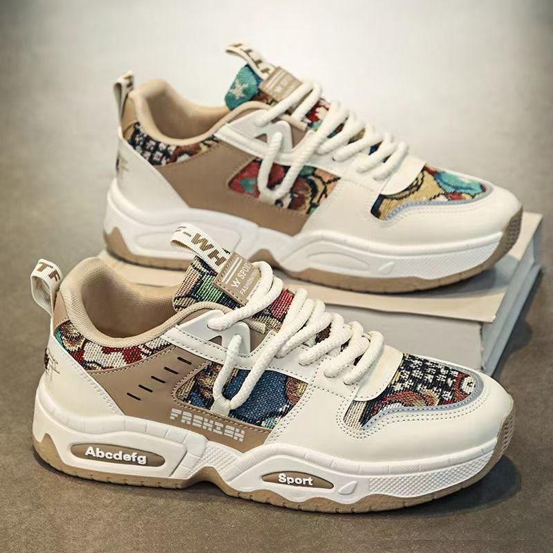 

Sneakers men s summer 2025 new thick-soled youth height increase breathable versatile casual canvas dad trendy shoes 44