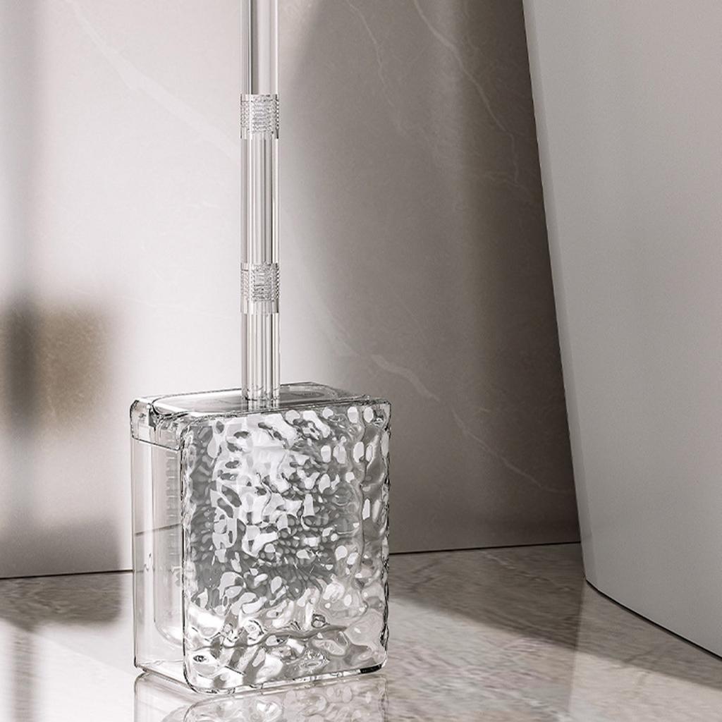 Silicone Bathroom Toilet Brush Deep Cleaner Flexible Bristles Wall Mounted Cleaning Brush Quick Drying Bathroom Access