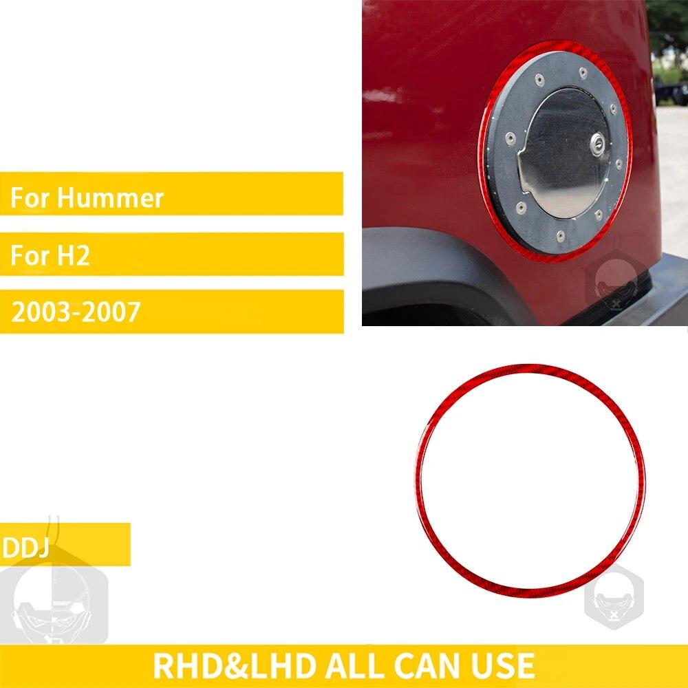 

Для Hummer H2 2003 2004 2005 2006 2007 аксессуары из углеродного волокна, внешняя крышка бака автомобиля, наклейка с объемной отделкой, красный, черный